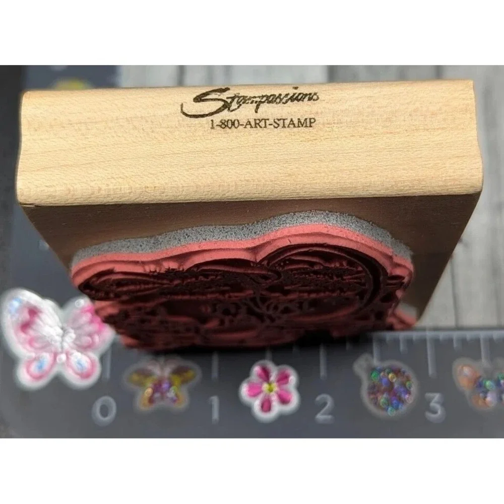 Stampassions All The World's A Stage F5029 Bunny Ballet Rubber Stamp Wood #K83